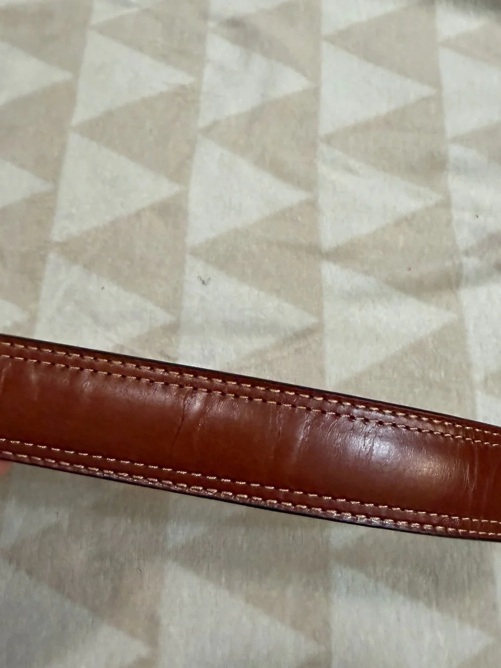 J crew burnt caramel Contrast-stitch belt in leather